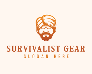 Sleeping Turban Man logo design