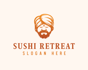 Sleeping Turban Man logo design