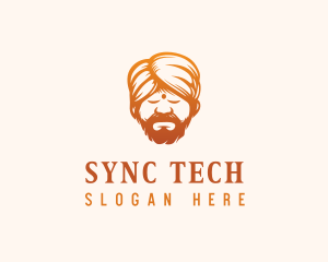 Sleeping Turban Man logo design