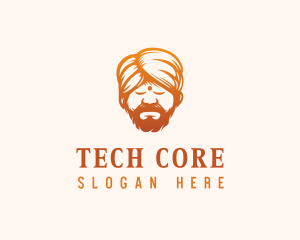 Sleeping Turban Man logo design