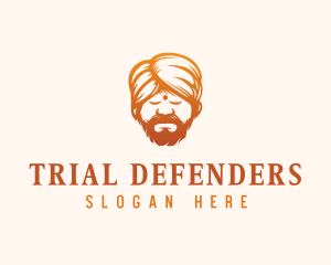 Sleeping Turban Man logo design