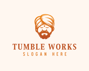 Sleeping Turban Man logo design