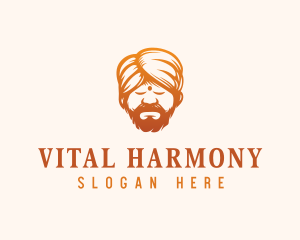 Sleeping Turban Man logo design