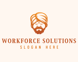 Sleeping Turban Man logo design