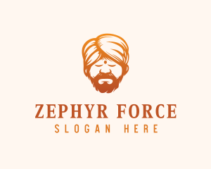 Sleeping Turban Man logo design