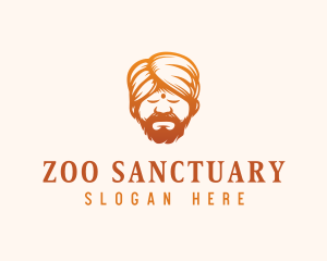 Sleeping Turban Man logo design