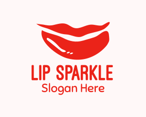 Smiling Red Lips logo design