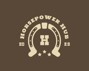 Western Cowboy Horseshoe logo design