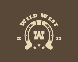 Western Cowboy Horseshoe logo design