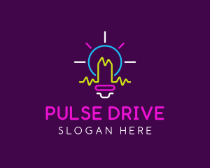 Neon Pulse Lightbulb logo