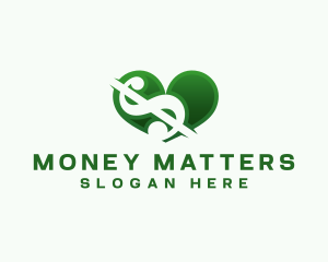 Dollar Heart Money logo design