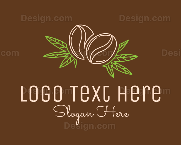 Coffee Bean Weed Leaf Logo