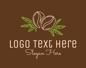Coffee Bean Weed Leaf logo