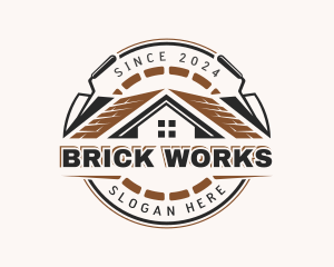 Trowel Roofing Brick logo design