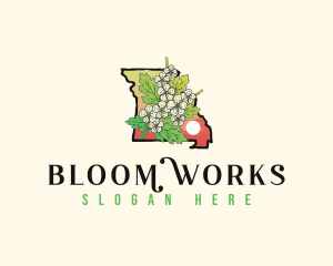 Missouri Hawthorn Blossom Flower logo design