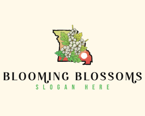 Missouri Hawthorn Blossom Flower logo design