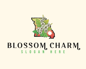 Missouri Hawthorn Blossom Flower logo design