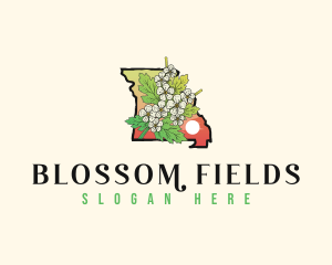 Missouri Hawthorn Blossom Flower logo design