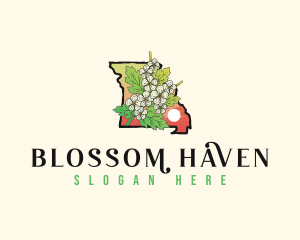 Missouri Hawthorn Blossom Flower logo design