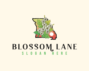 Missouri Hawthorn Blossom Flower logo design