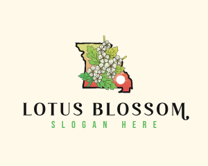 Missouri Hawthorn Blossom Flower logo design