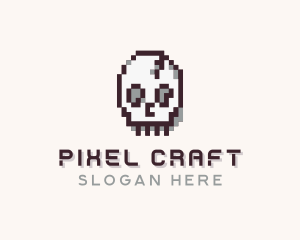 Skull Pixel logo design