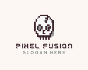 Skull Pixel logo design