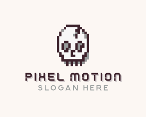 Skull Pixel logo design