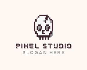 Skull Pixel logo design