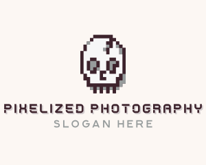 Skull Pixel logo design