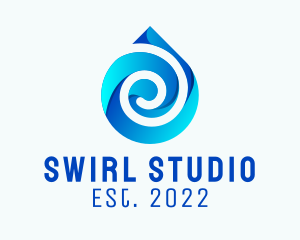 Swirl Drinking Water Droplet logo design