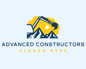 Excavator Demolition Digging logo design