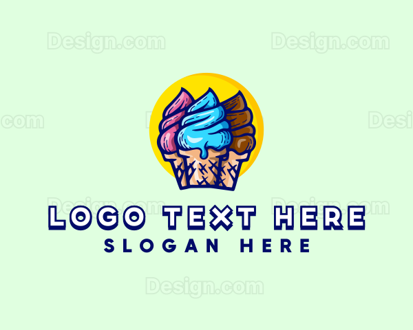 Ice Cream Dessert Sundae Logo