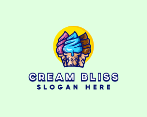 Ice Cream Dessert Sundae logo design