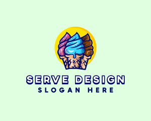 Ice Cream Dessert Sundae logo design