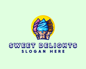 Ice Cream Dessert Sundae logo design