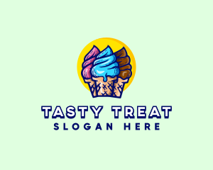 Ice Cream Dessert Sundae logo design