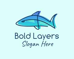 Blue Line Shark logo design