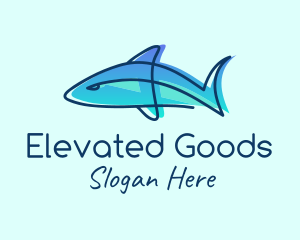 Blue Line Shark logo design