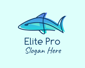 Blue Line Shark logo design