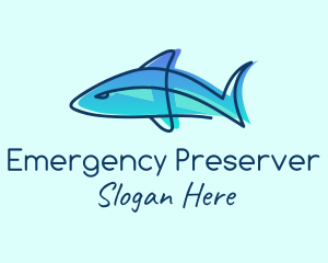 Blue Line Shark logo design