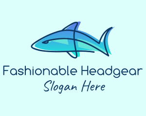 Blue Line Shark logo design