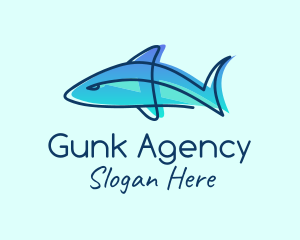 Blue Line Shark logo design