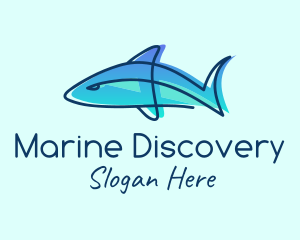 Blue Line Shark logo design