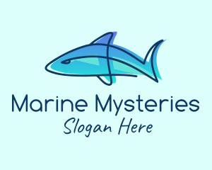 Blue Line Shark logo design