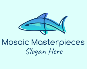 Blue Line Shark logo design