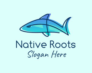 Blue Line Shark logo design