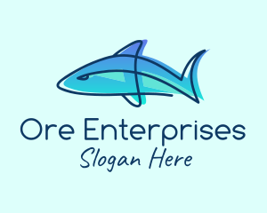 Blue Line Shark logo design