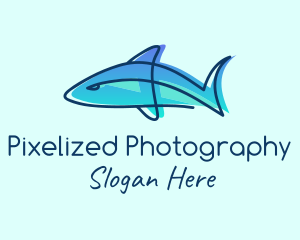 Blue Line Shark logo design