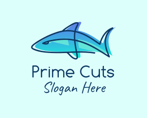 Blue Line Shark logo design